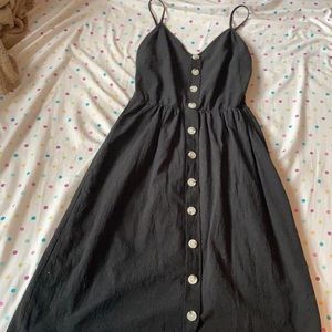 Black button up dress